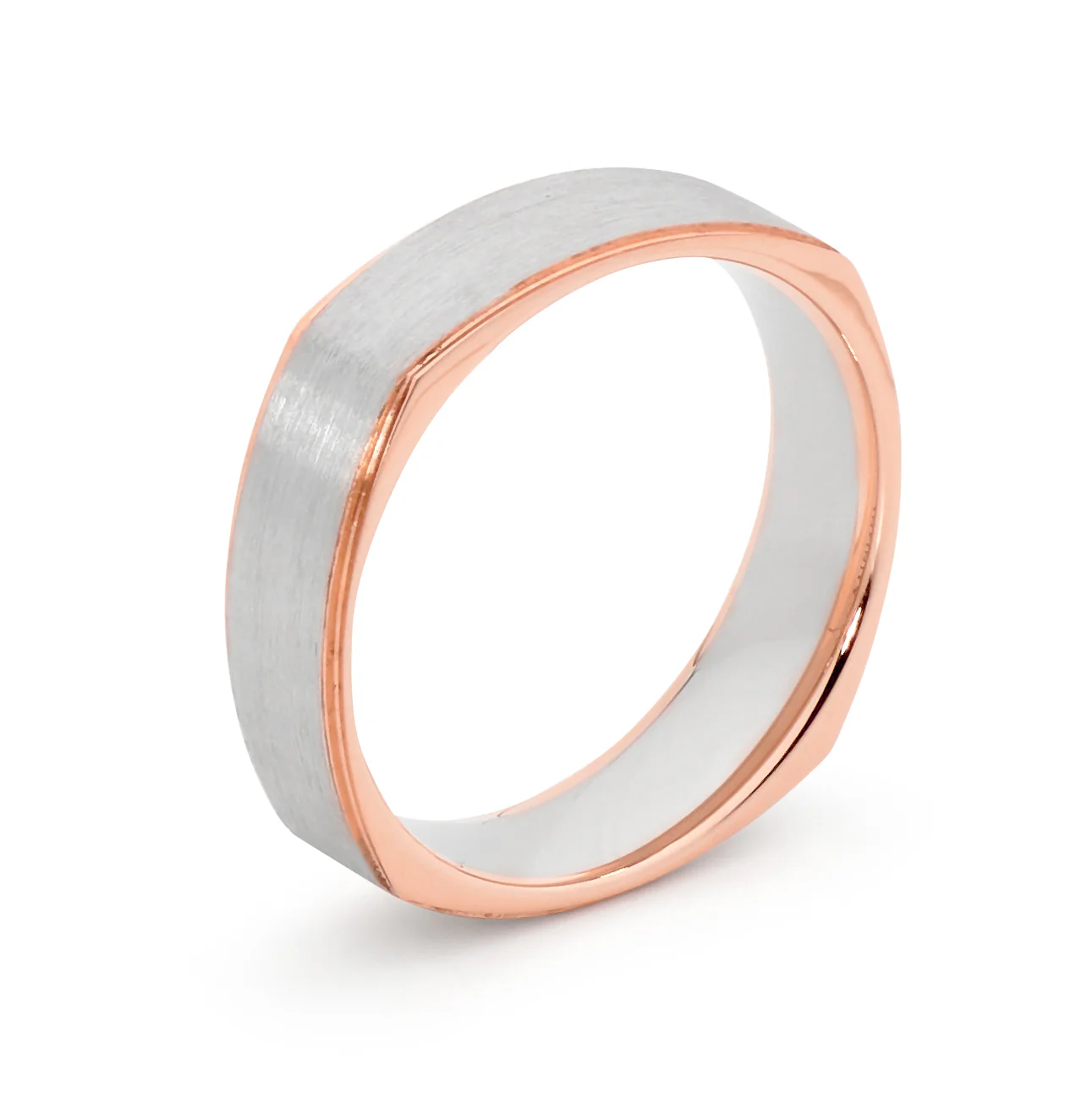 Two Tone Beveled Edge Square Band - Image 3